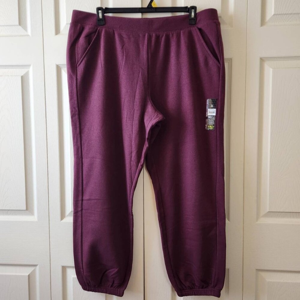 Athletic Works Soft Purple Fleece Sweatpants Cinch Pant XXL